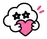 A small cloud holding a heart