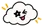 A small cloud winking