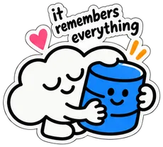 The cloud hugging a barrel. It says: it remembers everything