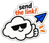 The cloud giving a thumbs up as it sends a link
