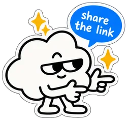 The cloud pointing at you. It says: share the link