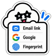 Sign-in choices: Email link, Google, Fingerprint