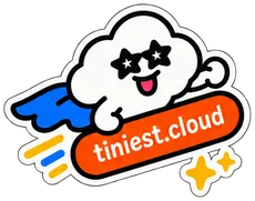 The cloud flying off on its own, trailing sparkles. It says: Tiniest Cloud