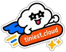 The cloud flying off on its own, trailing sparkles. It says: Tiniest Cloud