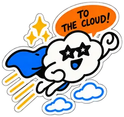 The cloud pointing upward. It says: to the cloud